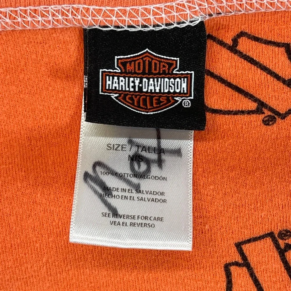 Harley Davidson Baby Blanket Toddler Orange All Over Logo Print‎